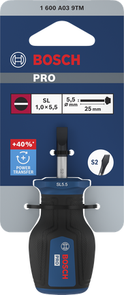 Tua vít Bosch PRO Stubby SL 1.0 x 5.5 x 25 mm.
